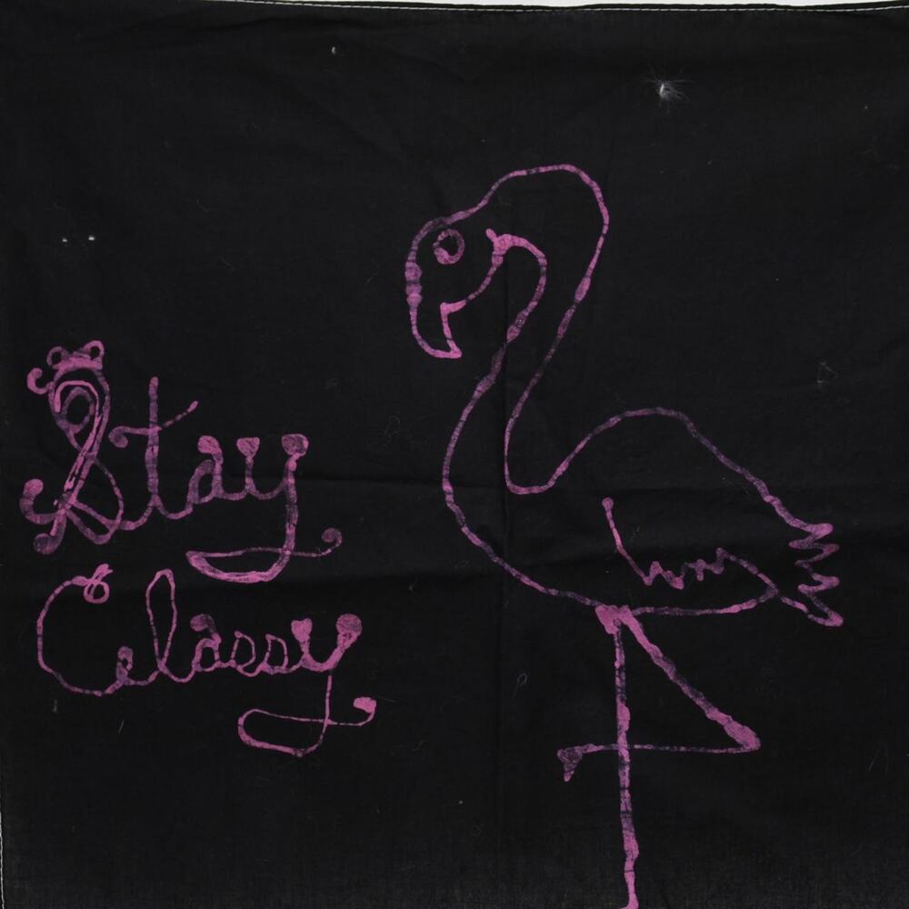 Flamingo Batik Small Handkerchief Headcover Artsy Festival Soft Goth - Picture 1 of 4
